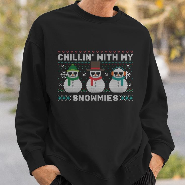 Chillin With My Snowmies Cute Snow Ugly Christmas Sweater Great Gift Sweatshirt Gifts for Him