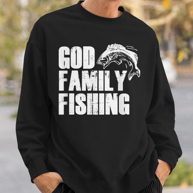 Christian Fisherman Gift God Family Fishing Men Dad Vintage Sweatshirt Gifts for Him