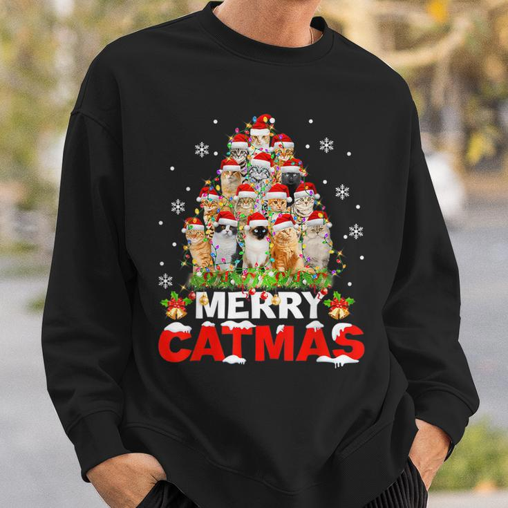 Christmas Cat Meowy Christmas Merry Catmas Christmas Men Women Sweatshirt Graphic Print Unisex Gifts for Him