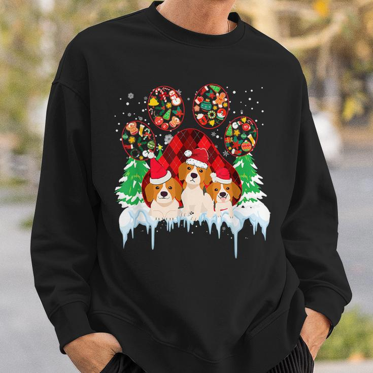 Christmas Santa Paws Dog Paws Beagle Dog Lover In Xmas Men Women Sweatshirt Graphic Print Unisex Gifts for Him
