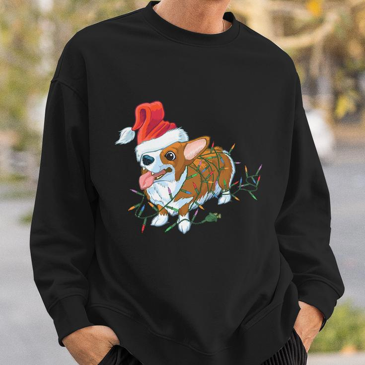 Corgi Dog Light Merry Corgmas Santa Corgi Ugly Christmas Funny Gift Sweatshirt Gifts for Him