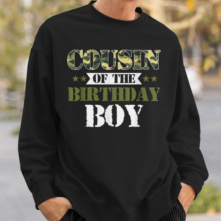 Cousin Of The Birthday Boy Camo Green Army Party Sweatshirt Gifts for Him