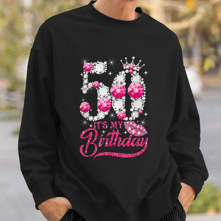 Cute Gift Its My 50Th Birthday Queen 50 Years Old Shoes Crown Diamond Funny Gif Sweatshirt Gifts for Him