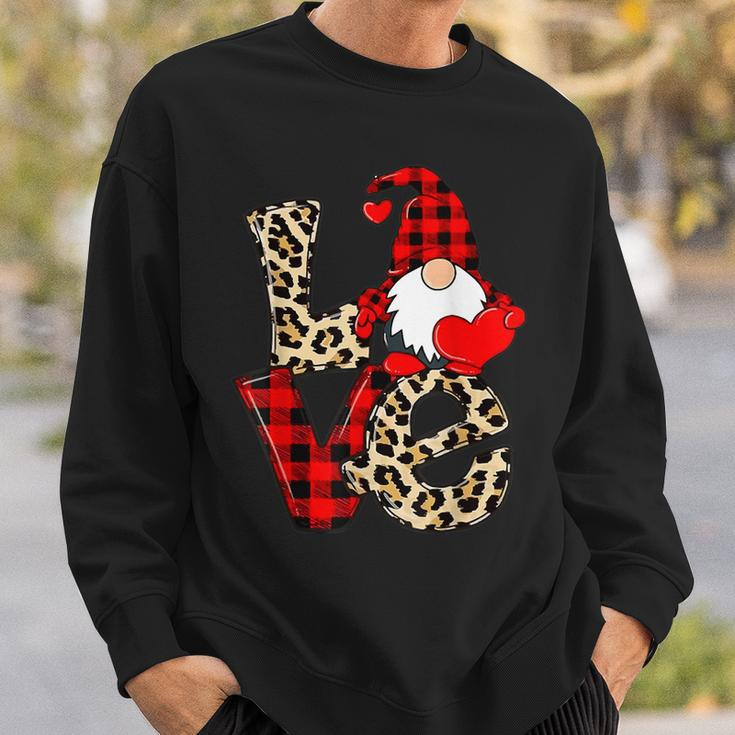 Cute Gnomes Valentines Love Leopard Plaid Couple Matching V4 Sweatshirt Gifts for Him