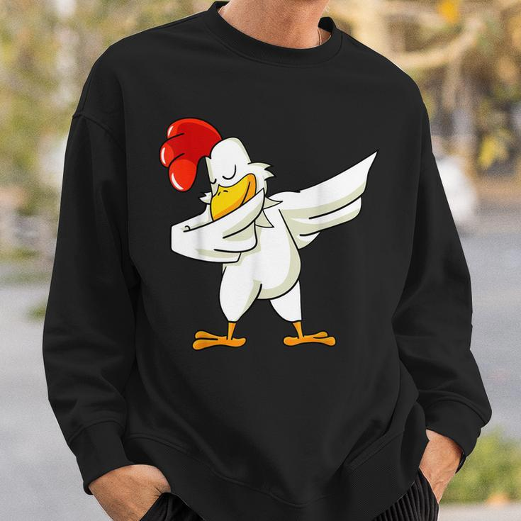 Dabbing Chicken - Rooster | Dab Animal S Men Women Sweatshirt Graphic Print Unisex Gifts for Him
