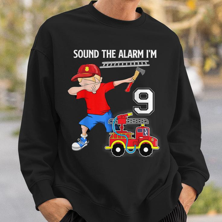 Dabbing Fire Fighter Truck 9 Years Old BirthdaySweatshirt Gifts for Him