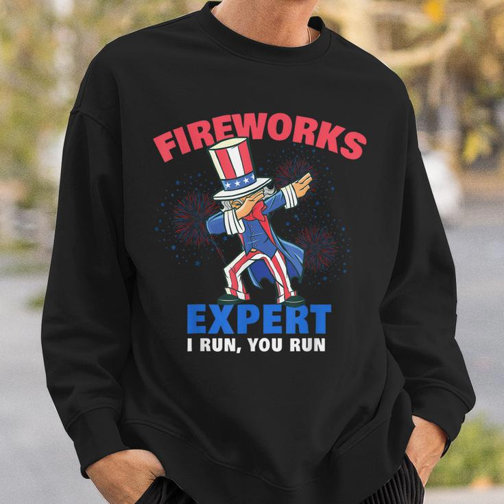 Dabbing Uncle Sam | Fireworks Director Funny July 4Th Gift Sweatshirt Gifts for Him
