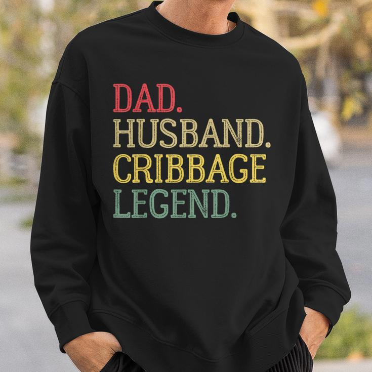 Dad Husband Cribbage Legend Vintage Cribbage Board Game Sweatshirt Gifts for Him