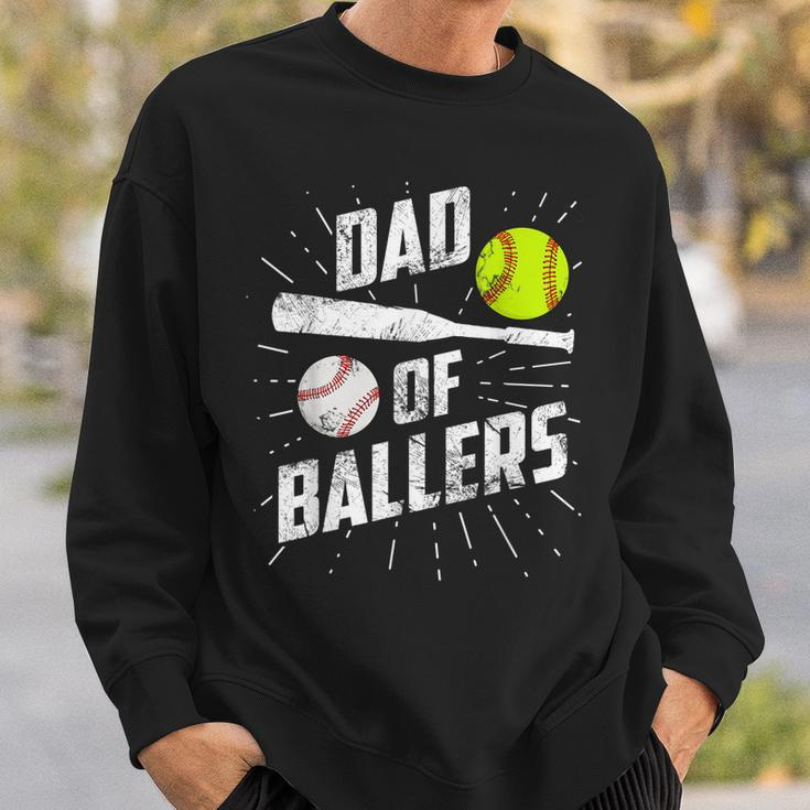 Dad Of Ballers Funny Baseball Softball Game Fathers Day Gift Sweatshirt Gifts for Him