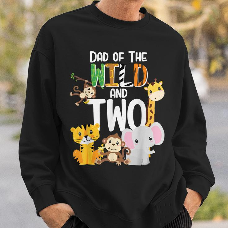 Dad Of The Wild And Two Zoo Theme Birthday Safari Jungle Sweatshirt Gifts for Him