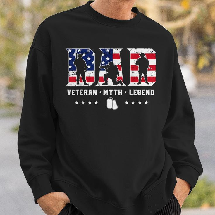 Dad Veteran The Myth The Legend Veterans Day Flag Sweatshirt Gifts for Him