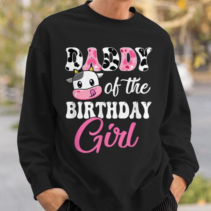 Daddy Of The Birthday Girl Farm Cow 1St Birthday Girl Sweatshirt Gifts for Him