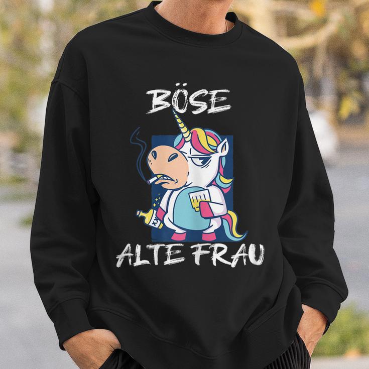 Damen Böse Alte Frau Für Oma Großmuter Spruch Rockerin Sweatshirt Geschenke für Ihn