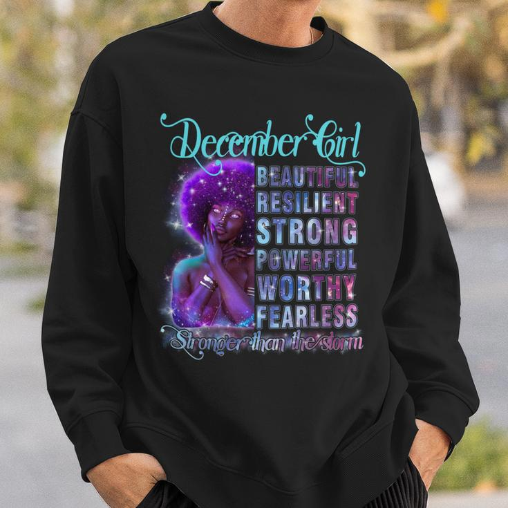 December Queen Beautiful Resilient Strong Powerful Worthy Fearless Stronger Than The Storm Sweatshirt Gifts for Him