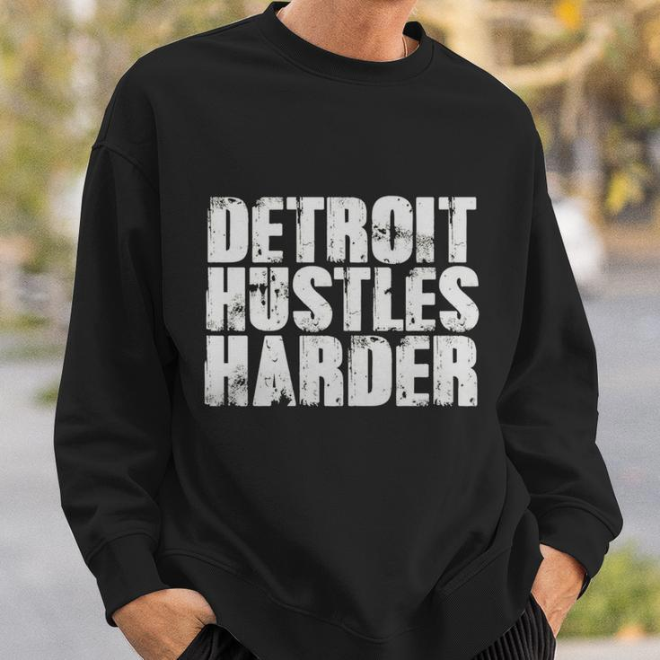 Detroit Hustles Harder T-Shirt Detroit Shirt 2 Men Women Sweatshirt Graphic Print Unisex Gifts for Him