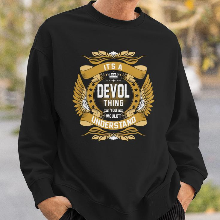 Devol Name Devol Family Name Crest Sweatshirt Gifts for Him