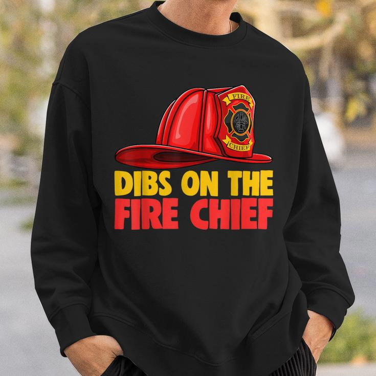 Dibs On The Fire Chief Fire Fighters Love Sweatshirt Gifts for Him