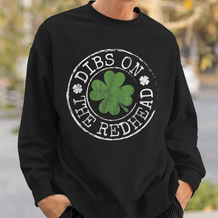 Dibs On The Redhead Funny Clovers Stamp St Patricks Day Sweatshirt Gifts for Him