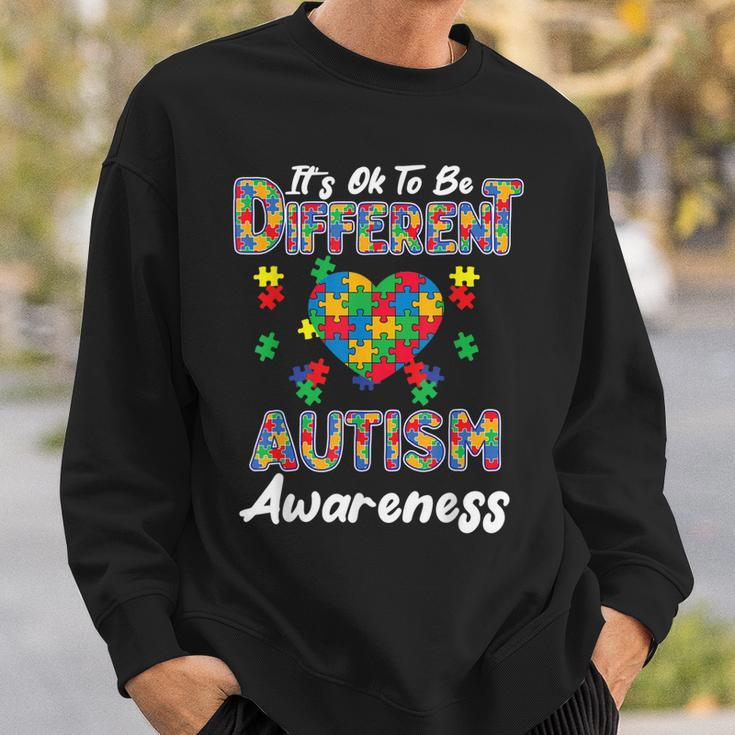 Different Autism Awareness Month Heart Puzzle Pieces Women Sweatshirt Gifts for Him