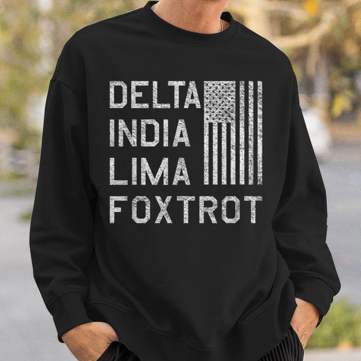 Dilf Delta India Lima Foxtrot Us Flag American Patriot Sweatshirt Gifts for Him