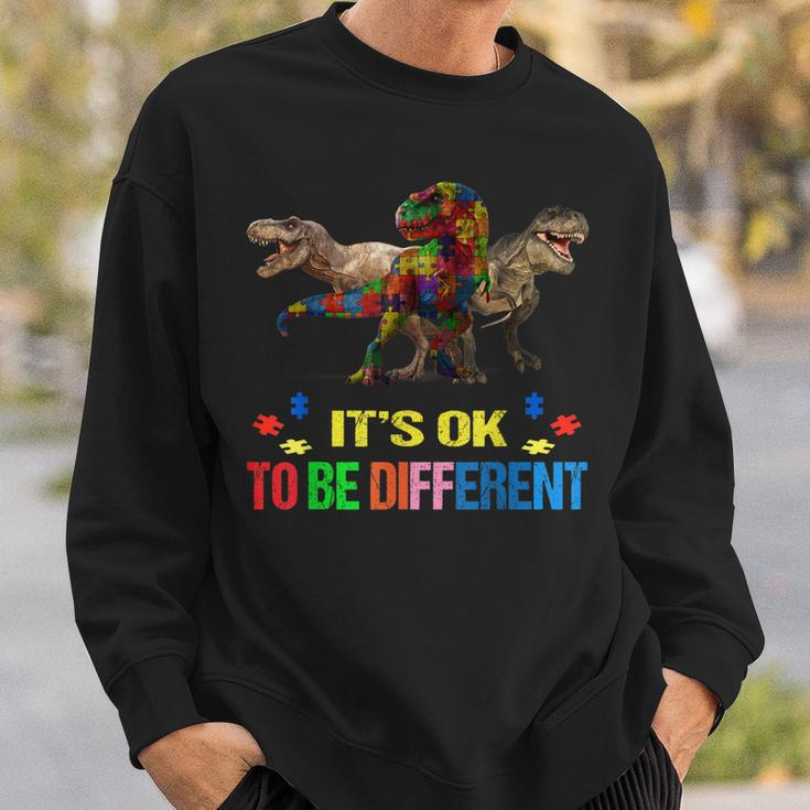 Dinosaur Autism Awareness Days Its Ok To Be Different Sweatshirt Gifts for Him