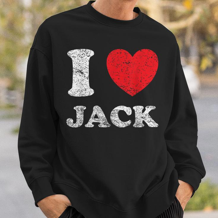 Distressed Grunge Worn Out Style I Love Jack Sweatshirt Gifts for Him