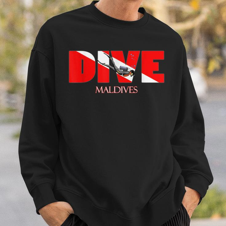 Dive Maldives Scuba Diving Snorkeling Men Women Sweatshirt Graphic Print Unisex Gifts for Him