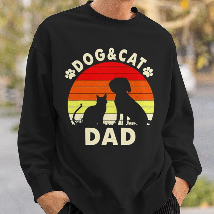 Dog And Cat Dad Vintage Retro Sweatshirt Gifts for Him