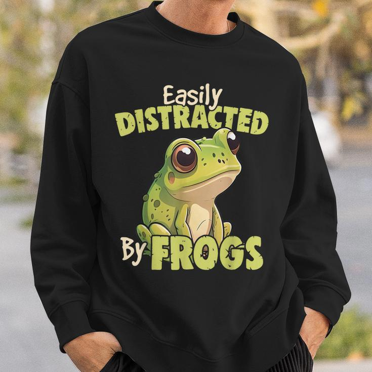 Easily Distracted By Frogs - Frog Lover Sweatshirt Gifts for Him