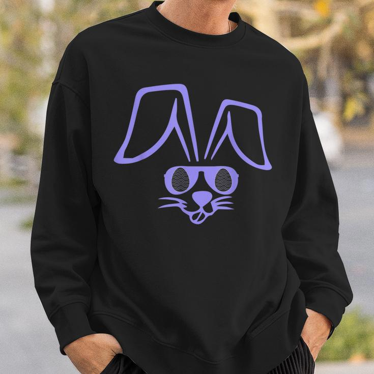 Easter Bunny Face With Shades Funny Rabbit Face In Sunglass Sweatshirt Gifts for Him