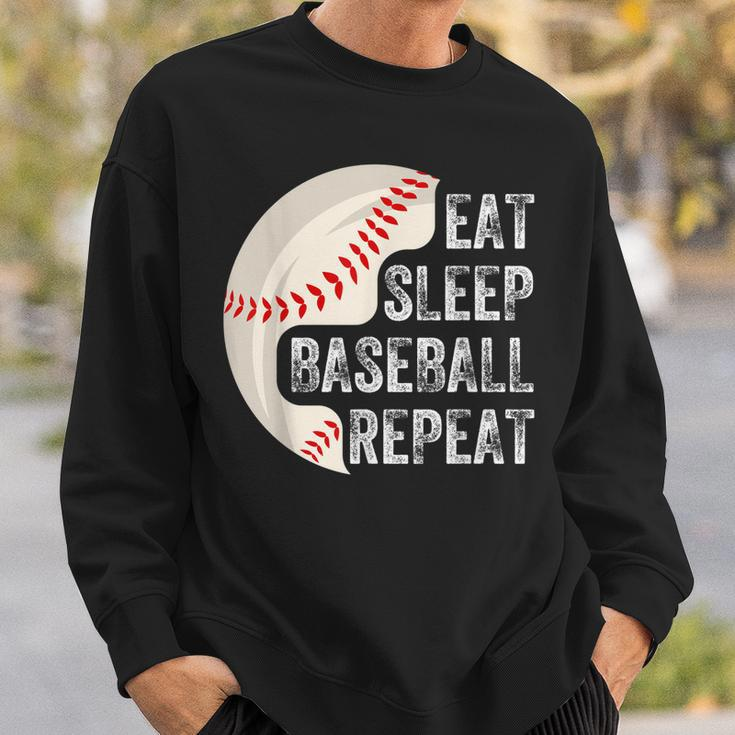 Eat Sleep Baseball Repeat Baseball Player Baseball Sweatshirt Gifts for Him
