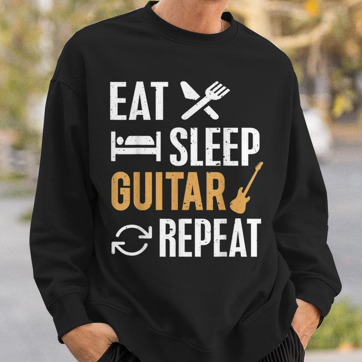 Eat Sleep Guitar Repeat For Guitar Lovers Men Women Sweatshirt Graphic Print Unisex Gifts for Him