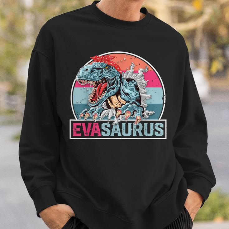 Eva Saurus Funny Personalized DinosaurRex Name Sweatshirt Gifts for Him