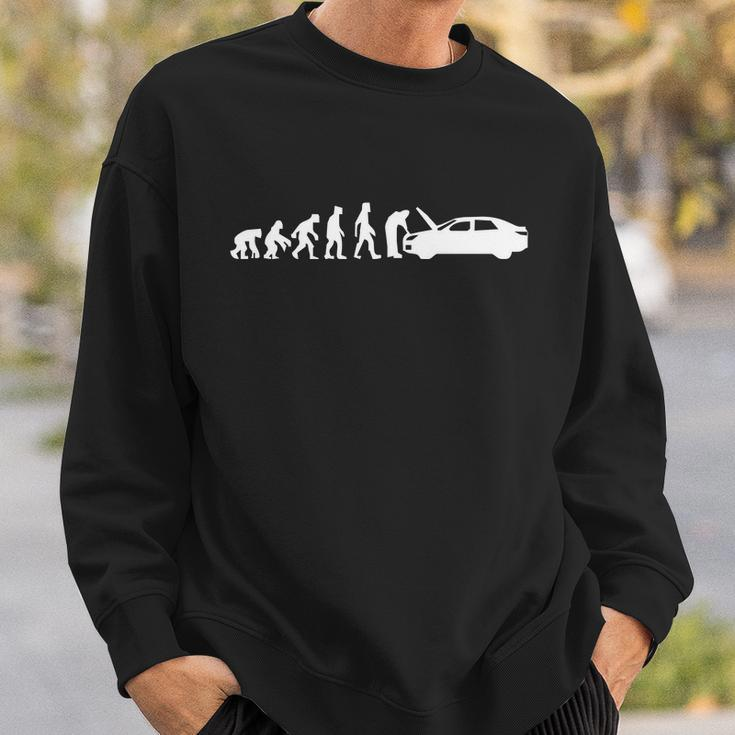 Evolution Of Man Car Mechanic Gift Hobbie Funny Sweatshirt Gifts for Him