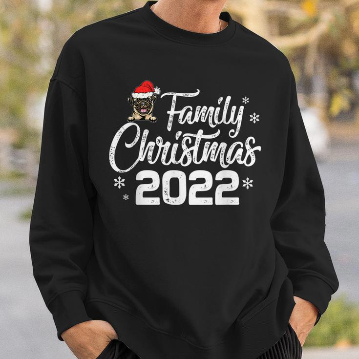Family Christmas 2022 For Pug Dog Lover Santa Hat Xmas Men Women Sweatshirt Graphic Print Unisex Gifts for Him