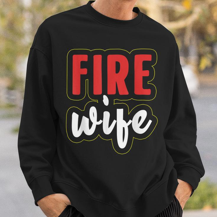 Feuerwehrfrau Ehefrau Damen Sweatshirt, Schwarz mit Aufschrift Geschenke für Ihn
