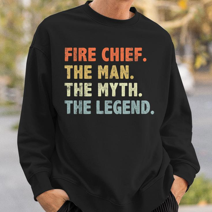 Fire Chief Man The Myth Legend Gifts Firefighter Fire Chief Sweatshirt Gifts for Him