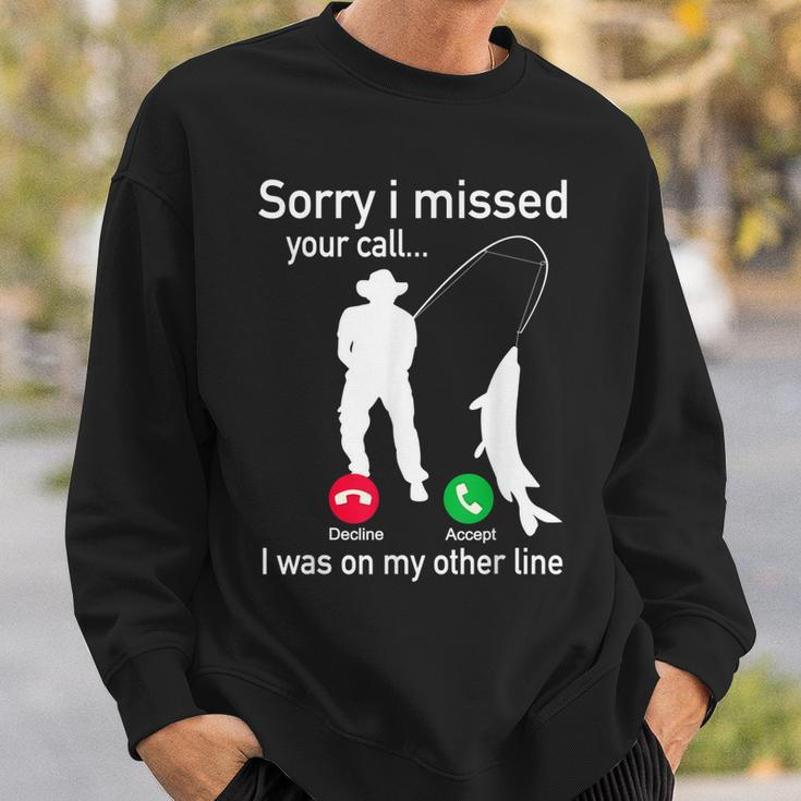 Fishing Phone Call With Fishing Line - Funny Fish Fisherman Sweatshirt Gifts for Him