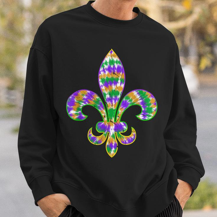 Fleur De Lis Mardi Gras Carnival Symbol New Orlean Tie Dye Sweatshirt Gifts for Him
