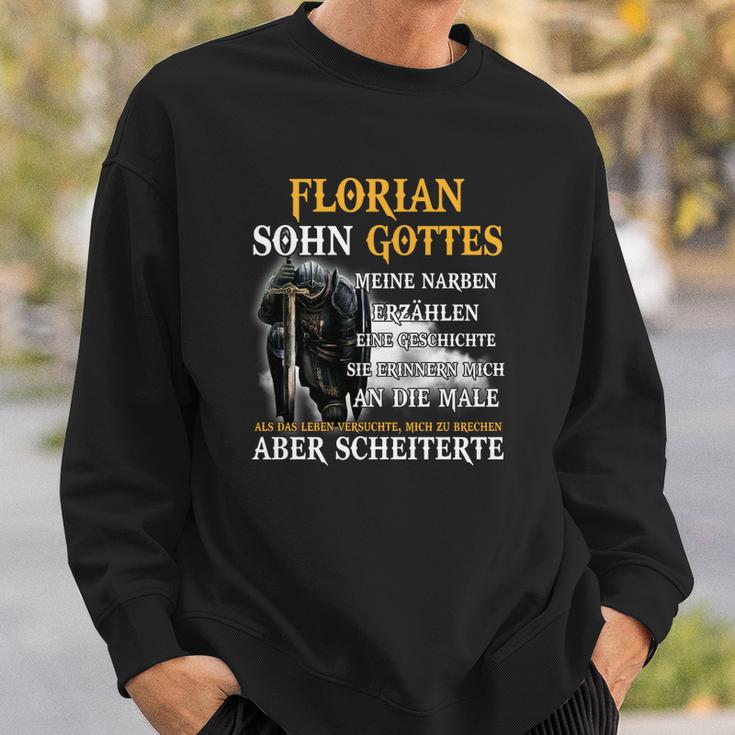 Florian Sohn Gottes Personalisiertes Sweatshirt, Inspirierender Spruch mit Rittermotiv Geschenke für Ihn