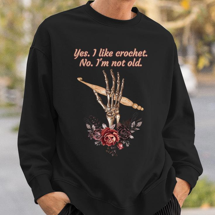 Funny Crochet Alternative Goth Dark Fiber Arts Sweatshirt Gifts for Him