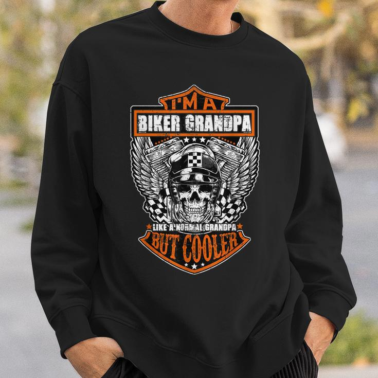Funny Im A Biker Grandpa Like A Normal Grandpa But Cooler Sweatshirt Gifts for Him