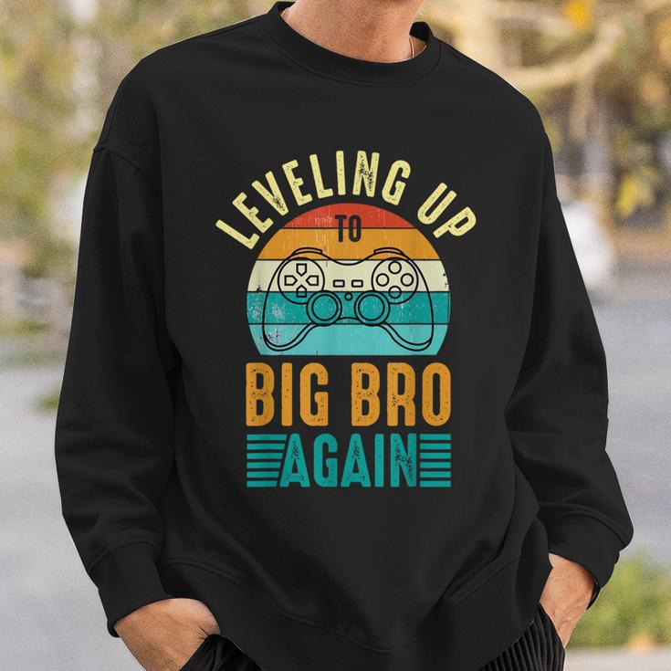 Funny Leveling Up To Big Bro Again Vintage Big Brother Again Sweatshirt Gifts for Him