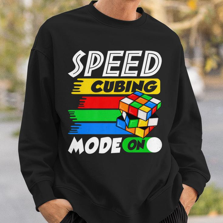Funny Lover Speed Cubing Mode On Cube Puzzle Cuber Sweatshirt Gifts for Him