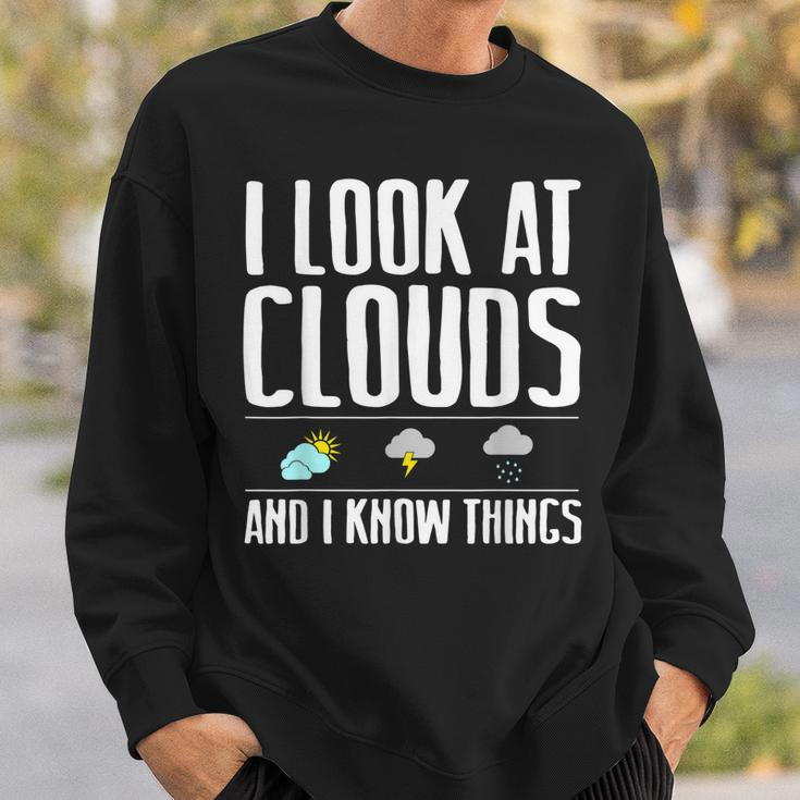 Funny Meteorologist Gift Cool Chaser Weather Forecast Clouds Sweatshirt Gifts for Him