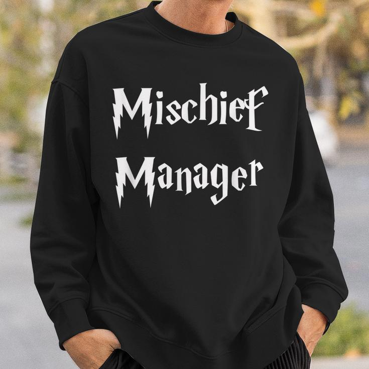Funny Mischief Manager Kids Mom & Dad Gift Sweatshirt Gifts for Him