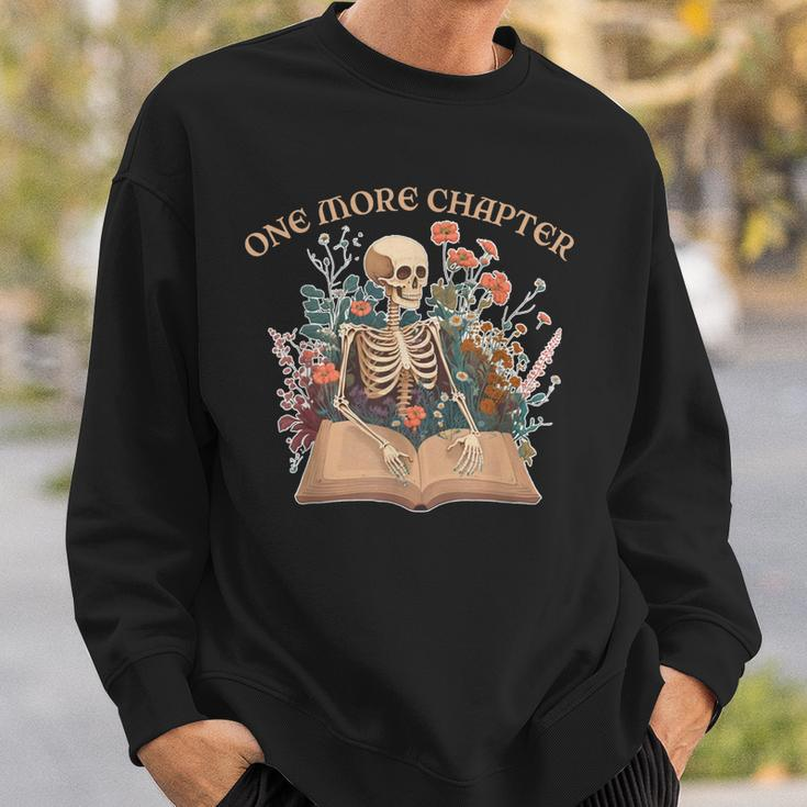 Funny One More Chapter Retro Skeleton Vintage Book Lover Sweatshirt Gifts for Him