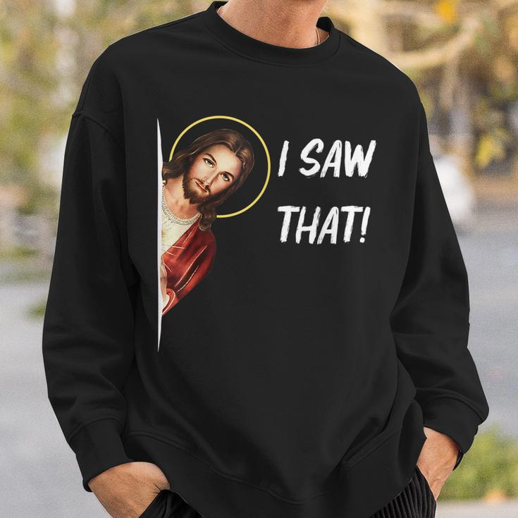 Funny Quote Jesus Meme I Saw That Christian Jesus Meme Idea Men Women Sweatshirt Graphic Print Unisex Gifts for Him