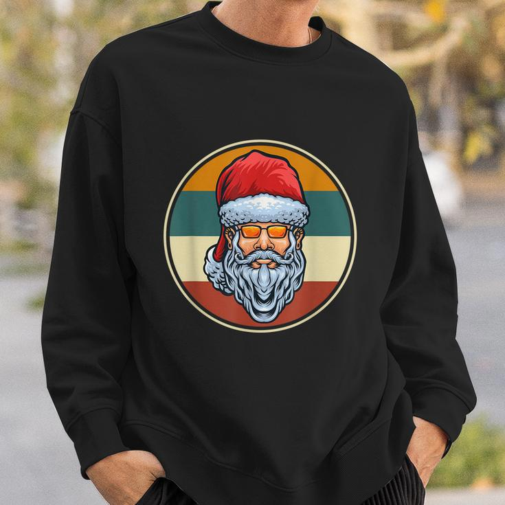 Funny Santa Claus Face Sunglasses With Hat Beard Christmas Vintage Retro Sweatshirt Gifts for Him