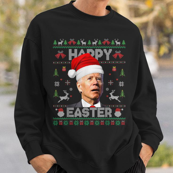 Funny Santa Joe Biden Happy Easter Ugly Christmas Long Men Women Sweatshirt Graphic Print Unisex Gifts for Him